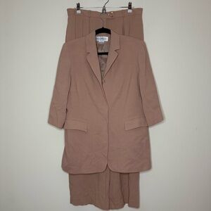 VTG Pleated Oversized Light Pink Professional Careerwear Business Blazer Suit